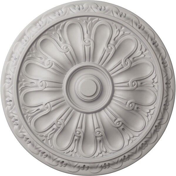 Ekena Millwork Kirke Ceiling Medallion (Fits Canopies up to 3 3/4"), 15 3/4"OD x 5/8"P, Ultra Pure White CM16KIUWF - main